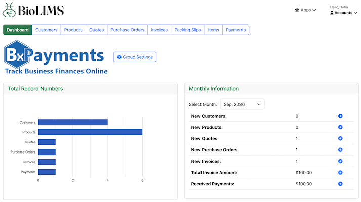 BxPayments Dashboard